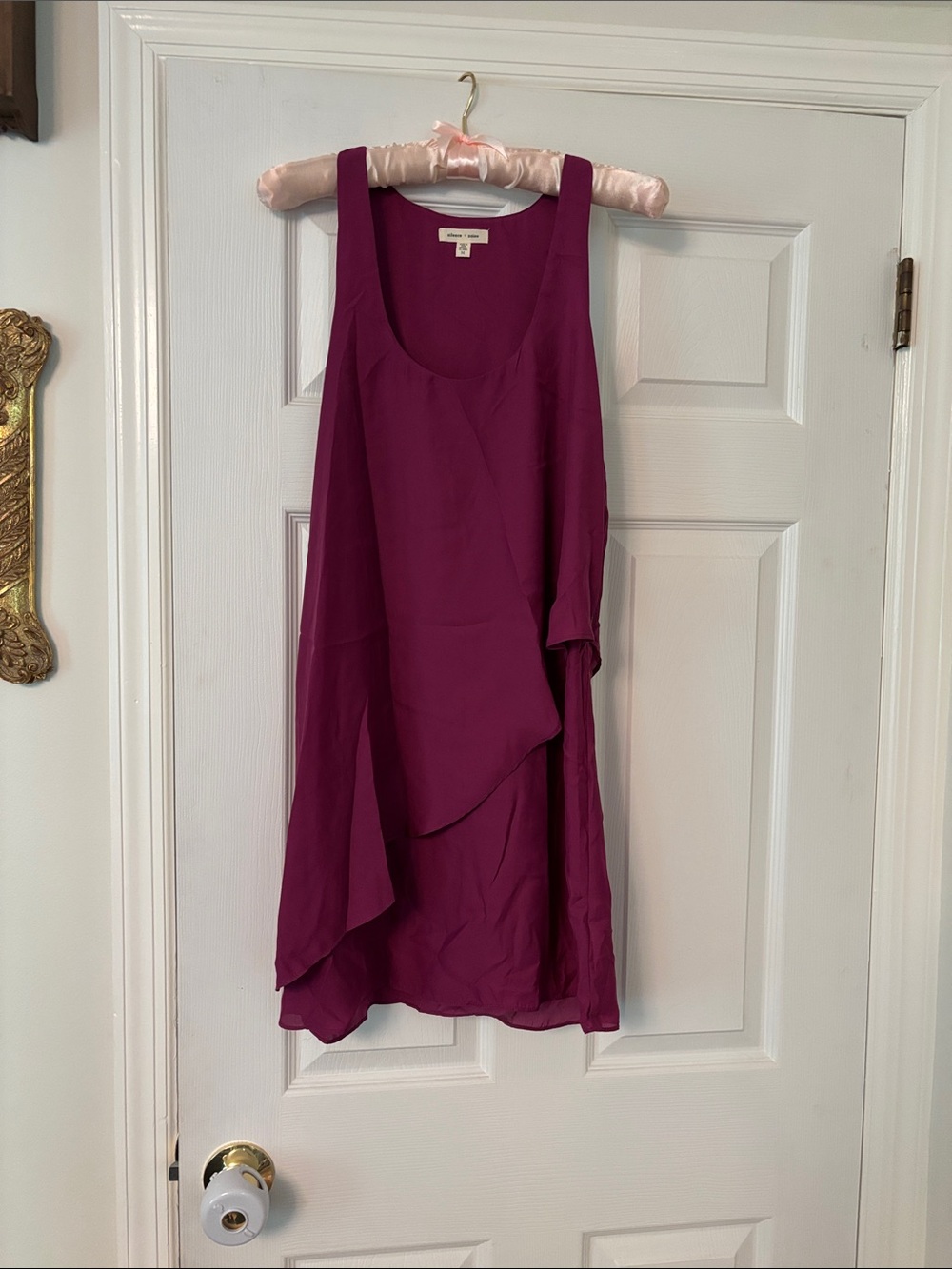 silence + noise Sleeveless Layered Fuchsia Mini Dress